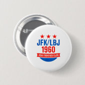 Jfk Lbj 1960 New Frontier John F Kennedy Campaign  Ronde Button 5,7 Cm (Voorkant /achterkant)