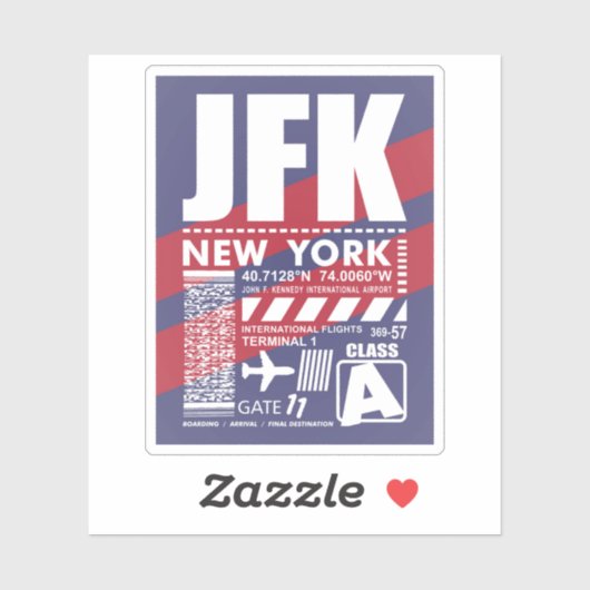 JFK luchthaven New York Sticker (Vel)