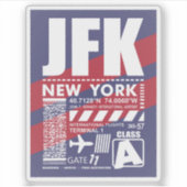JFK luchthaven New York Sticker (Voorkant)