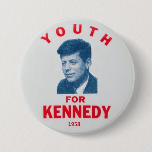 JFK Memorial pin 1958 Ronde Button 7,6 Cm (Voorkant)