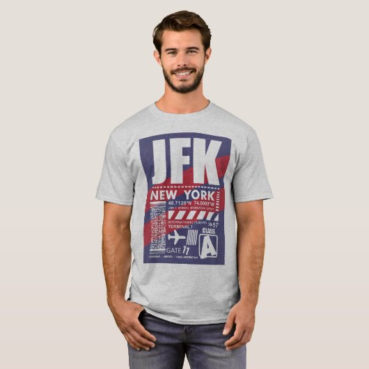 JFK New York luchthaven T-shirt (Voorkant volledig)