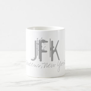 JFK New York Luchthaventypografie Koffiemok