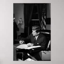JFK ondertekent de Cubaanse quarantaine Poster