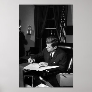 JFK ondertekent de Cubaanse quarantaine Poster