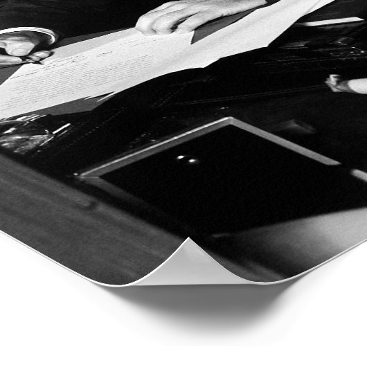 JFK ondertekent de Cubaanse quarantaine Poster (Hoek)