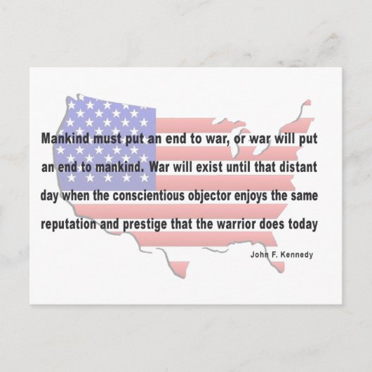 JFK Peace Quote Briefkaart (Voorkant)