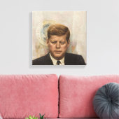 JFK & presidentiële zegel Canvas Afdruk (Insitu (Woonkamer))
