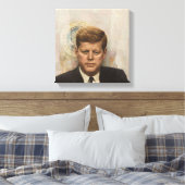JFK & presidentiële zegel Canvas Afdruk (Insitu (Slaapkamer))