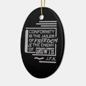 JFK-prijsaanduiding Keramisch Ornament (Links)