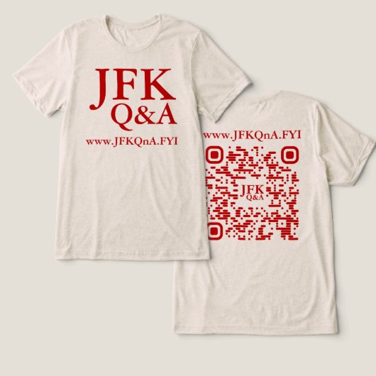 JFK Q&A Tri-Blend SHIRT (Ontwerp Voorkant & Achterkant)