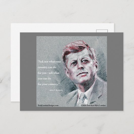 JFK & Quote Briefkaart (Voorkant / Achterkant)