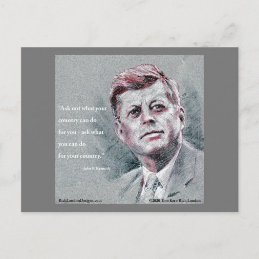 JFK & Quote Briefkaart (Voorkant)