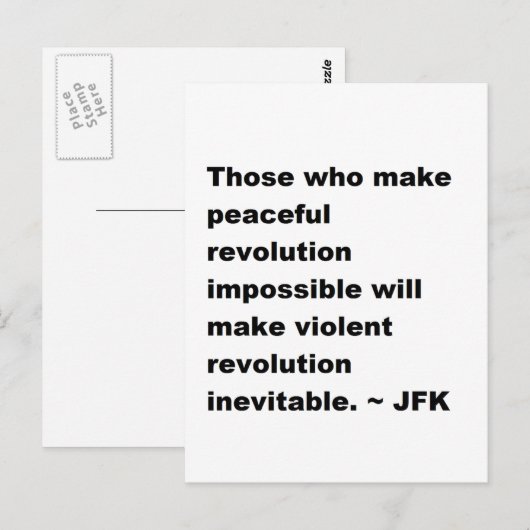 JFK Quote Briefkaart (Voorkant / Achterkant)