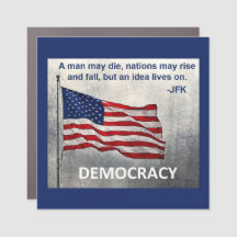 JFK Quote Democracy American Flag Design