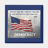 JFK Quote Democracy American Flag Design Magneet (Voorkant)