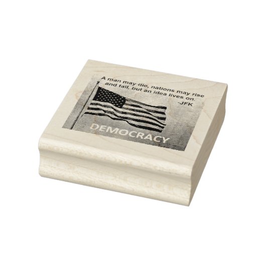 JFK Quote Democracy American Flag Design Rubberstempel (Stempel)