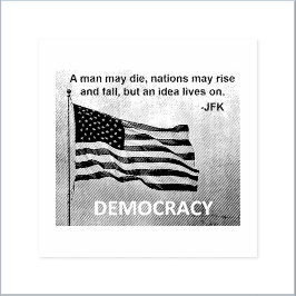 JFK Quote Democracy American Flag Design Rubberstempel