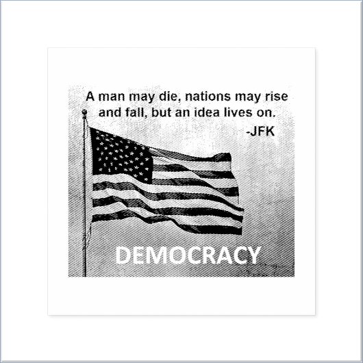 JFK Quote Democracy American Flag Design Rubberstempel