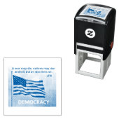 JFK Quote Democracy American Flag Design Zelfinktende Stempel (In situ)
