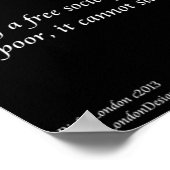 JFK & Quote over het redden van rijk/arm Poster (Hoek)