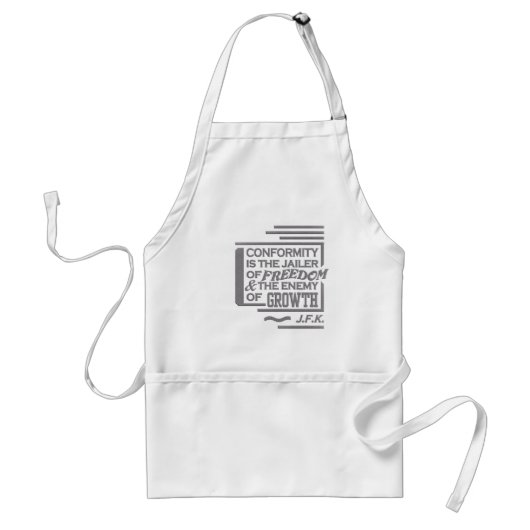 JFK quote schort - kies stijl (Voorkant)