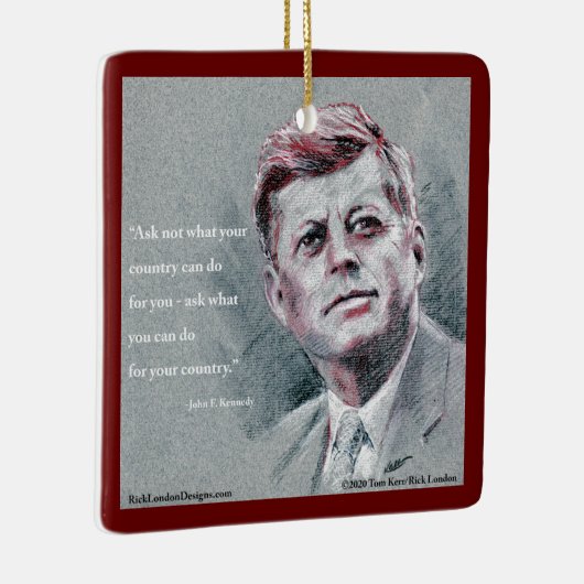 JFK & Quote-structuur Keramisch Ornament (Rechts)