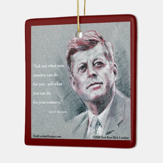 JFK & Quote-structuur Keramisch Ornament (Links)