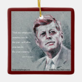 JFK & Quote-structuur Keramisch Ornament (Voorkant)