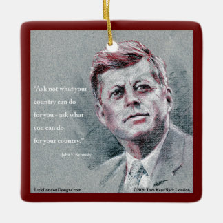 JFK & Quote-structuur Keramisch Ornament