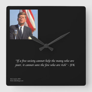 JFK & Reddende Rijk/Arm Quote Wandklok