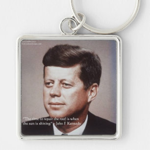 JFK Repareer Het Dak Bekende Citaten Sleutelhanger