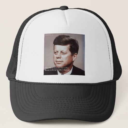 JFK Repareer het Dak Beroemde Quote Trucker Pet (Voorkant)