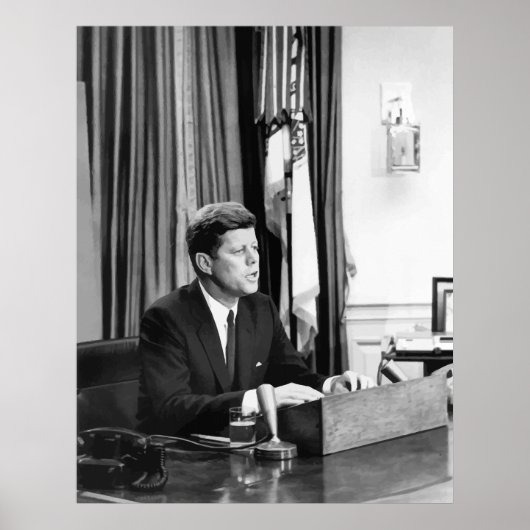 JFK richt zich op de natie Poster (Voorkant)