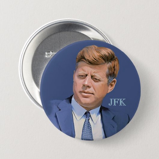 JFK RONDE BUTTON 7,6 CM (Voorkant /achterkant)