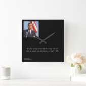 JFK & Saving Rich/Poor Quote Wall Clock Vierkante Klok (Huis)