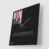 JFK & Saving Rich/Poor Quote Wall Clock Vierkante Klok (Hoek)