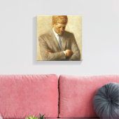 JFK schilderen op Canvas Afdruk (Insitu (Woonkamer))