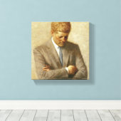 JFK schilderen op Canvas Afdruk (Insitu (Houten vloer))
