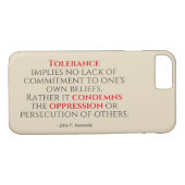 JFK Tolerance Quote Typografie Case-Mate iPhone Case (Achterkant (Horizontaal))