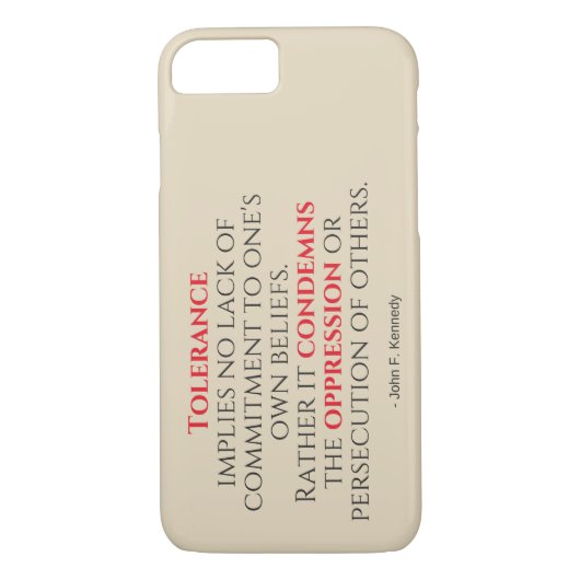 JFK Tolerance Quote Typografie Case-Mate iPhone Case (Achterkant)