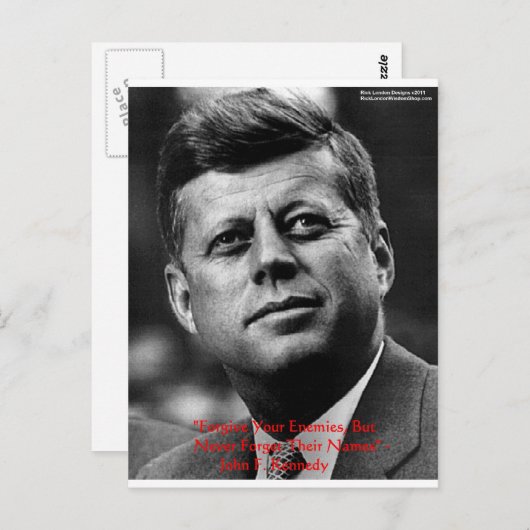 JFK "Vergeef niet vergeet" Gifts & Kaart van het c (Voorkant / Achterkant)
