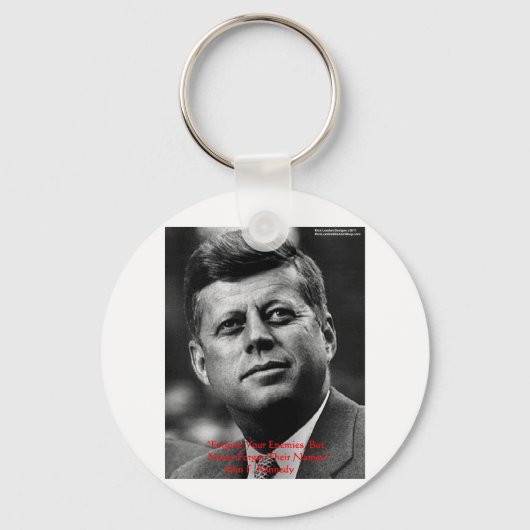 JFK "Vergeef niet vergeet" Gifts & Kaart van het c Sleutelhanger (Voorkant)