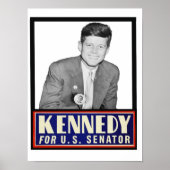 JFK voor Amerikaanse senator Poster (Voorkant)