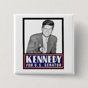 JFK voor Amerikaanse senator Vierkante Button 5,1 Cm