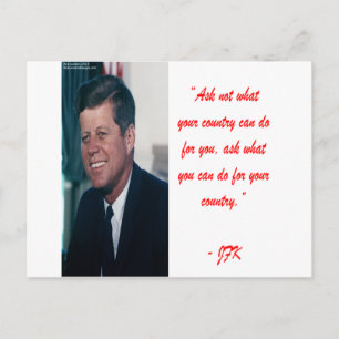 JFK & Vraag niet Citaat Briefkaart