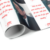 JFK & Vraag niet Citaat Cadeaupapier (Rol Hoek)