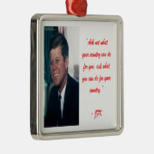 JFK & Vraag niet Citaat Metalen Ornament (Rechts)