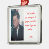 JFK & Vraag niet Citaat Metalen Ornament (Links)