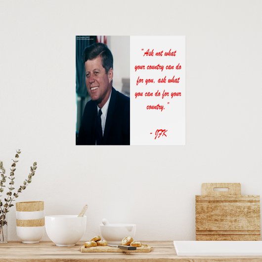 JFK & Vraag niet het Poster van de Citaat (Keuken)