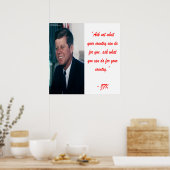 JFK & Vraag niet Poster Citaat (Keuken)